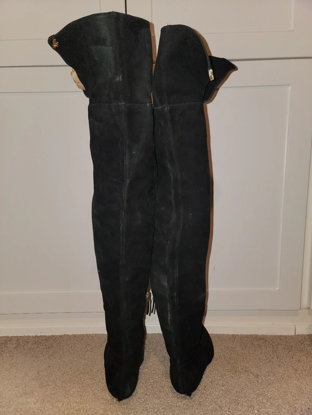 Tory Burch Elizabeth Black Suede Over The Knee Boots Size 7